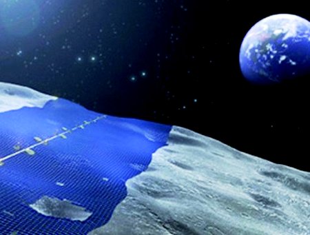 Paneles solares en la luna